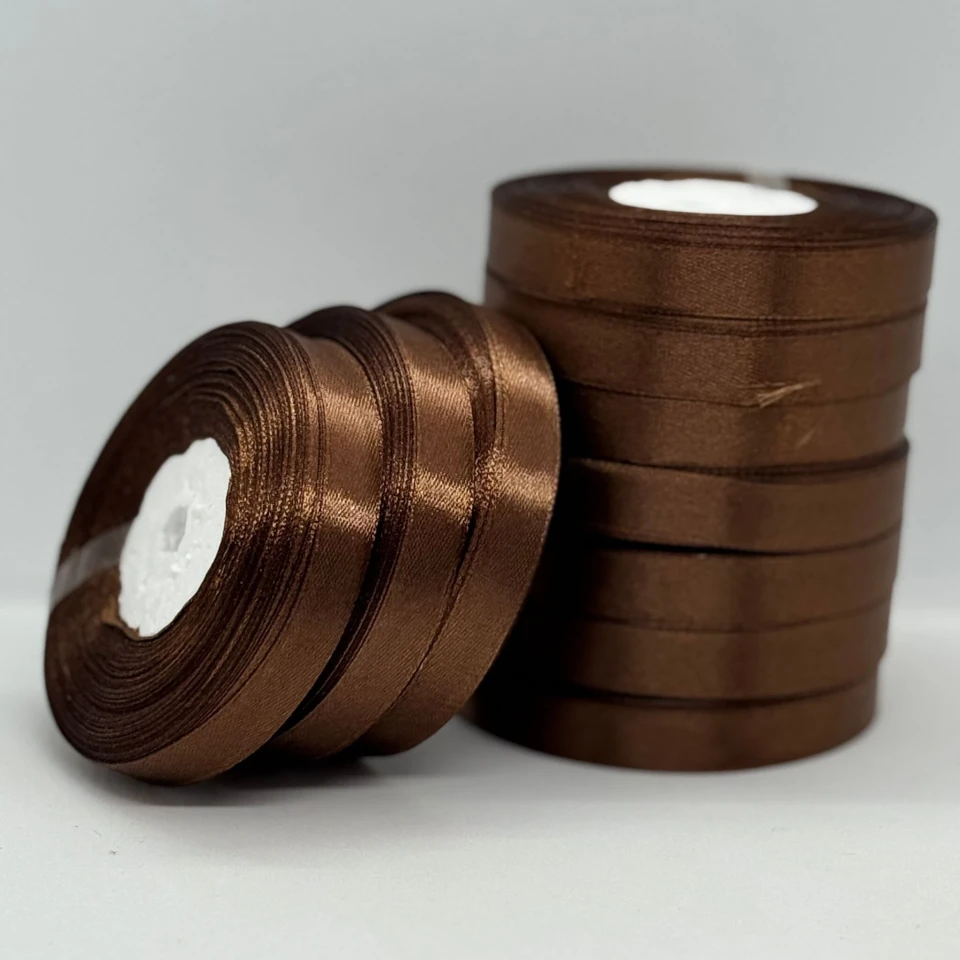 Стрічка атласна 1.2 см (10*36 ярдів), 31 темний коричневий