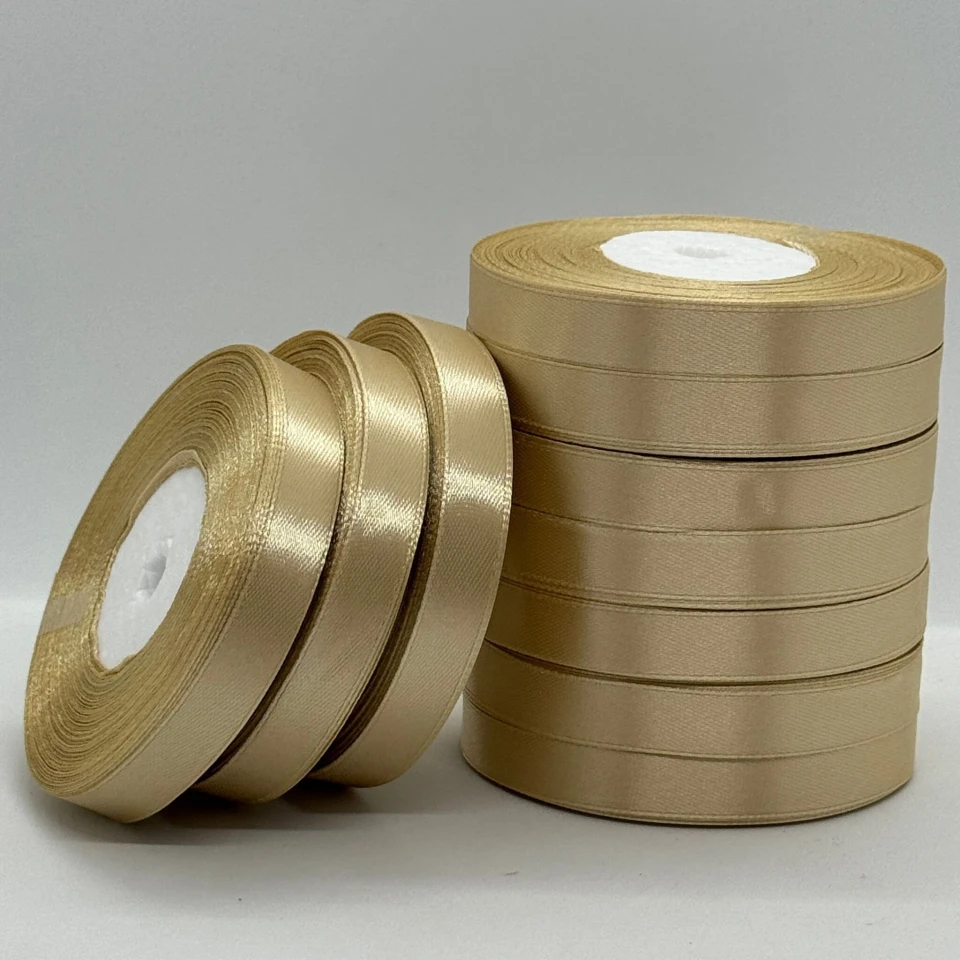 Стрічка атласна 1.2 см (10*36 ярдів), 123 теплий коричневий