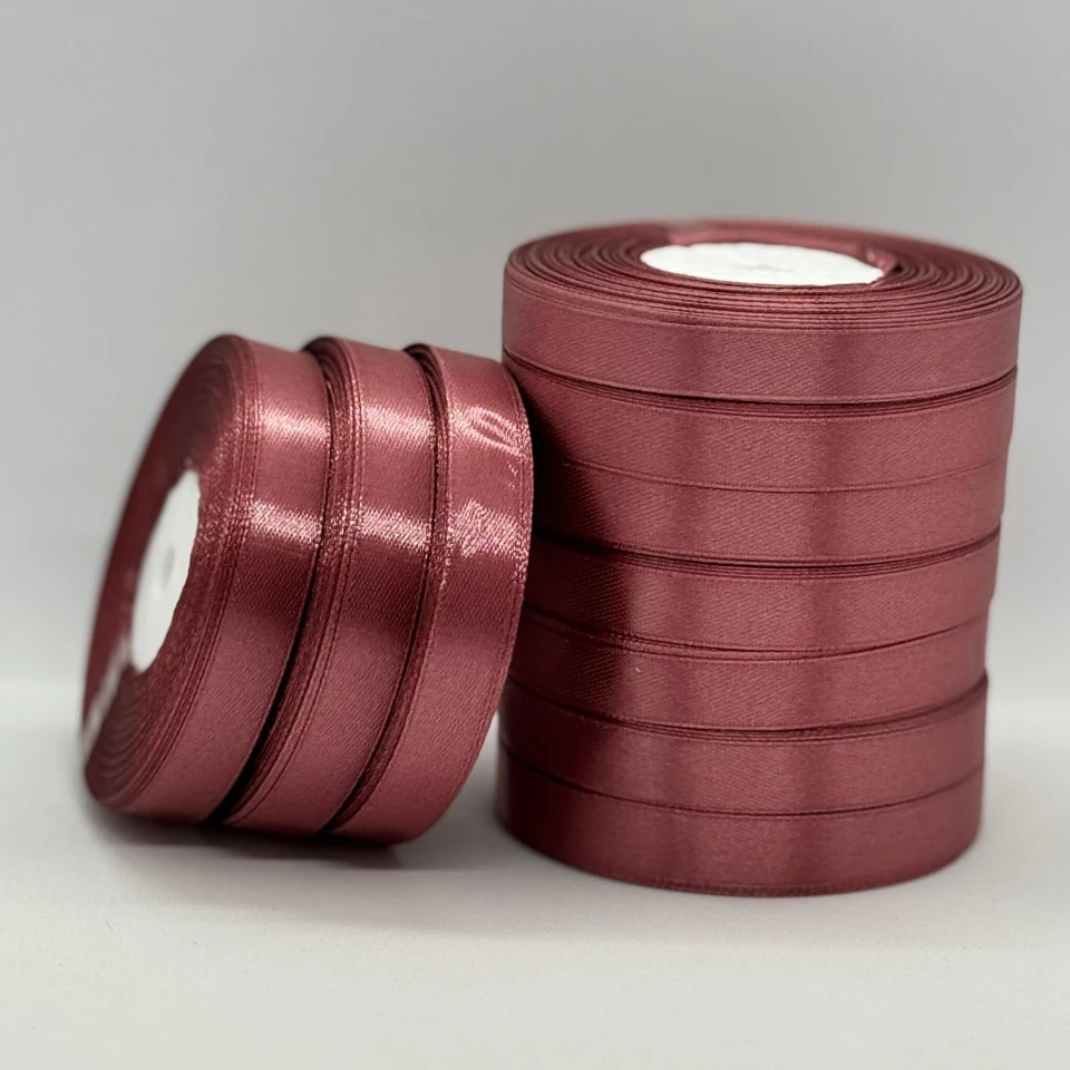 Стрічка атласна 1.2 см (10*36 ярдів), 102 винно-червоний