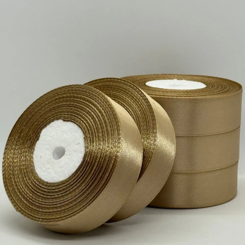 Стрічка атласна 2.5 см (5*36 ярдів), 60 капучіно