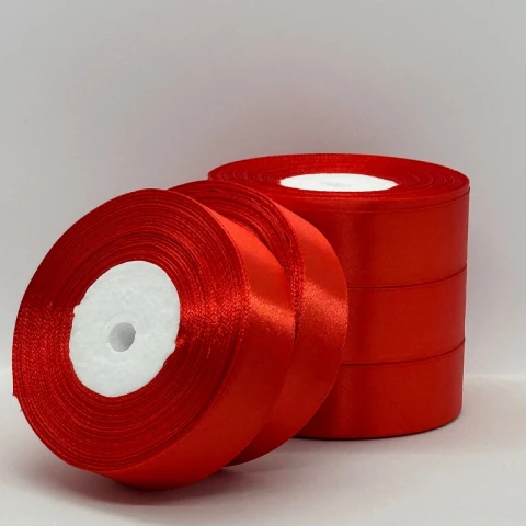 Стрічка атласна 2.5 см (5*36 ярдів), 162 гранатовий