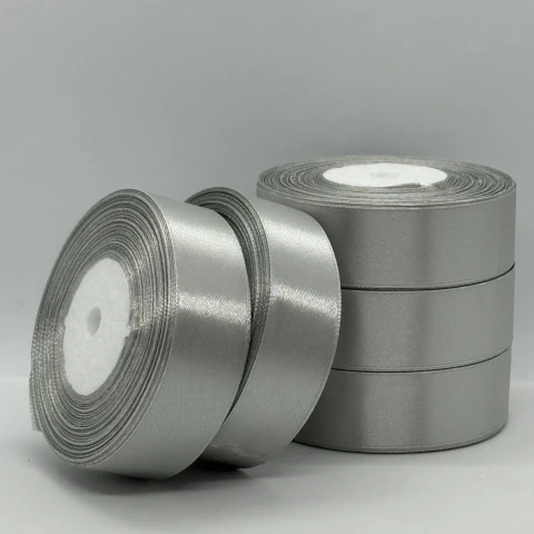 Стрічка атласна 2.5 см (5*36 ярдів), 179 сірий