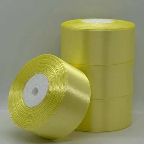 Лента атласная 4 см (5*36 ярдов), 80 светло-жёлтый