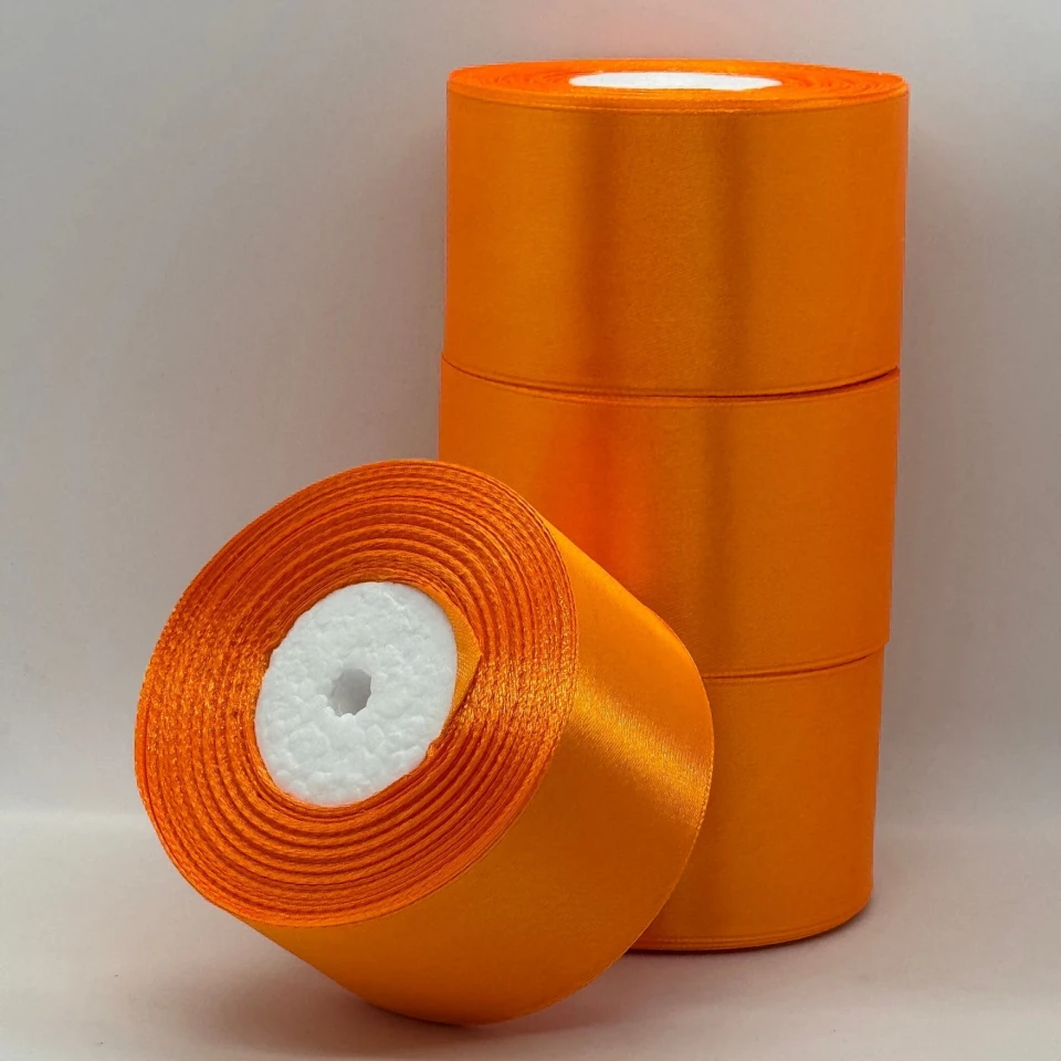 Стрічка атласна 5 см (4*36 ярдів), 25 помаранчевий