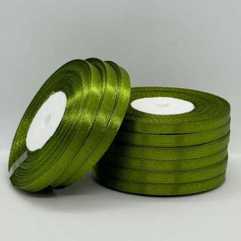 Стрічка атласна 0.6 см (10*36 ярдів), 108 оливковий