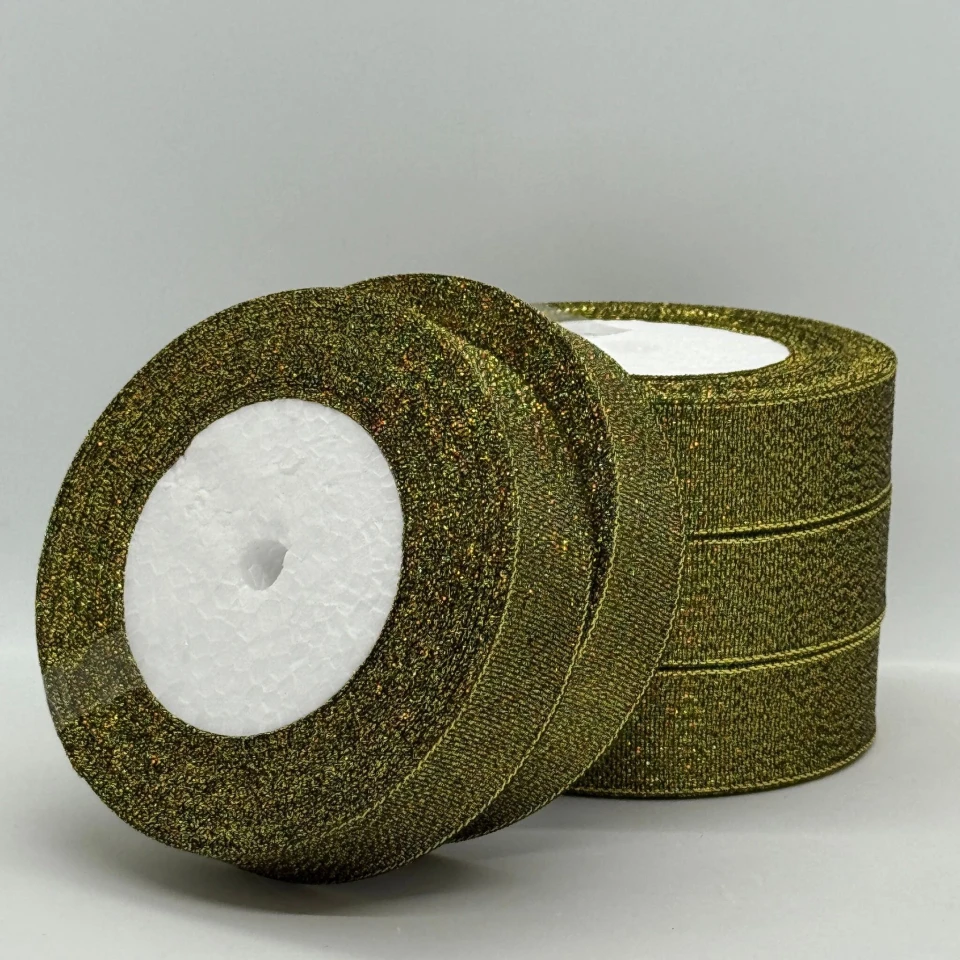 Тасьма парчева 2,5 см (5*25 ярдів/22,75 м.), 39 чорний + золото