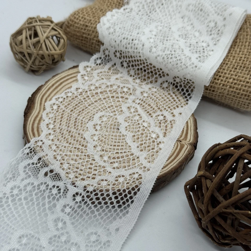 Мереживо стрейч 90036 (256 ярдів), білий