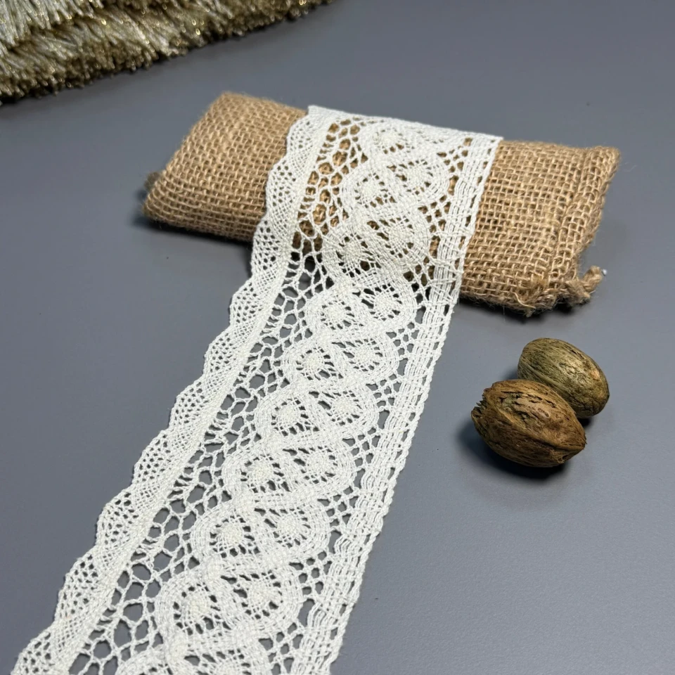 Мереживо макраме 12-4 8 см.(100 ярдів/91,4 м.), бежевий