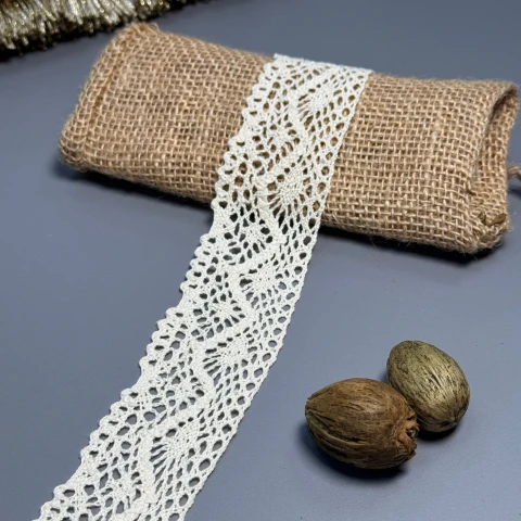 Мереживо макраме 5669 5 см (200 ярдів/182,8 м), бежевий