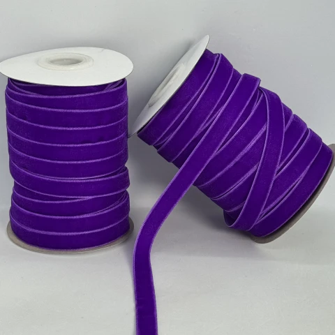 Стрічка оксамит 1 см (25 ярдів/22,75 м.), 56 фіолетовий