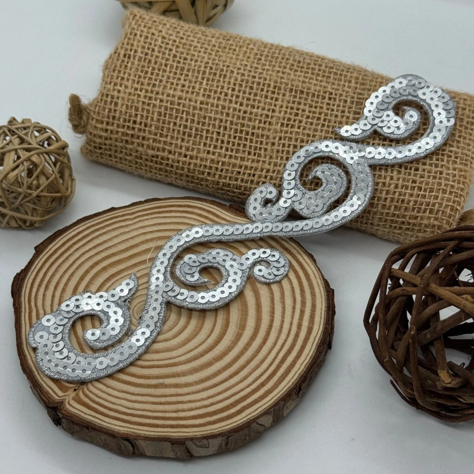 Аплікація клейова люрекс 8685 (20 шт.), срібло