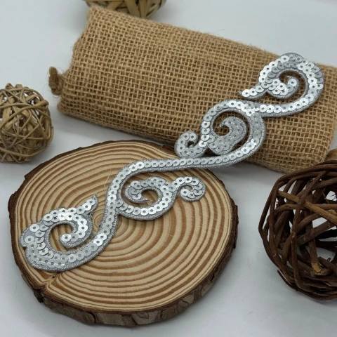 Аплікація клейова люрекс 8685 (20 шт.), срібло