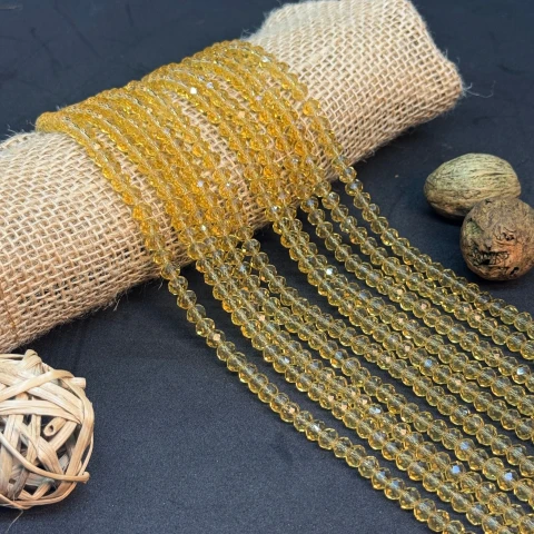 Хрусталь на нитці 6 мм (10*83 шт.), М028 жовтий янтарний