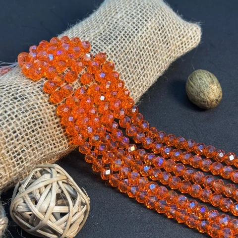 Хрусталь на нитці 8 мм (10*63 шт.), М012 світло помаранчевий