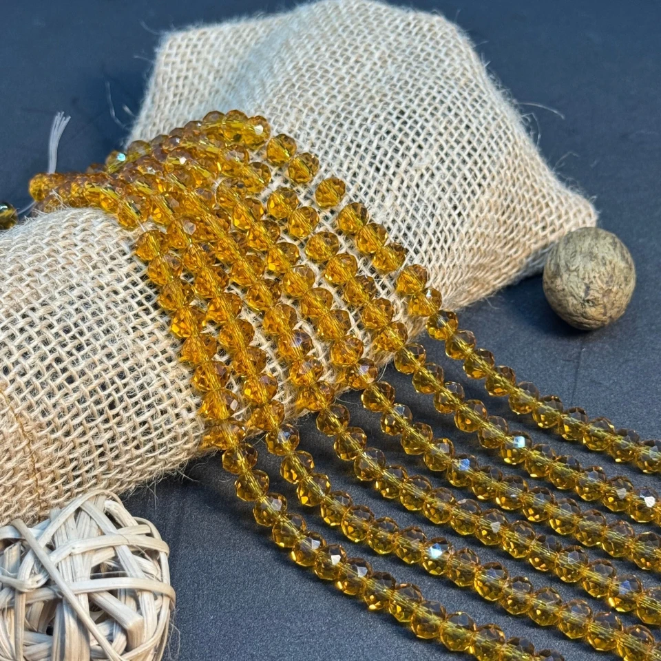 Хрусталь на нитці 8 мм (10*63 шт.), М029 теплий коричневий