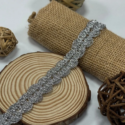 Тасьма люрекс 10771 (20 ярдів/18,28 м.), срібло