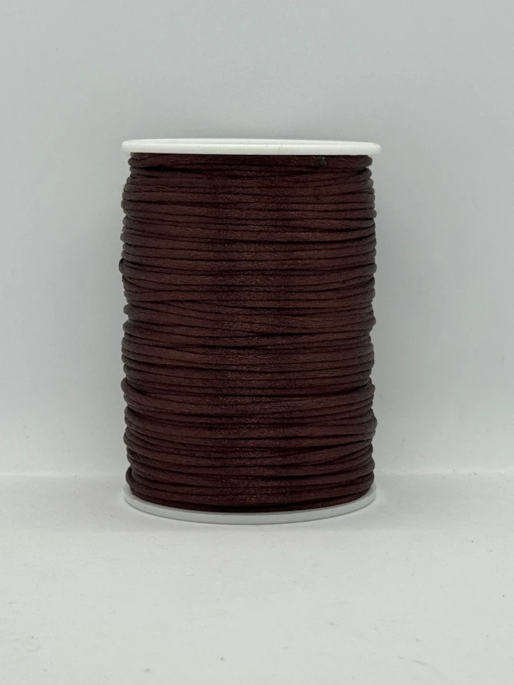 Шнур атласний корсетний 2.3 мм (100 ярдів/91,44 м.), 7 темний коричневий