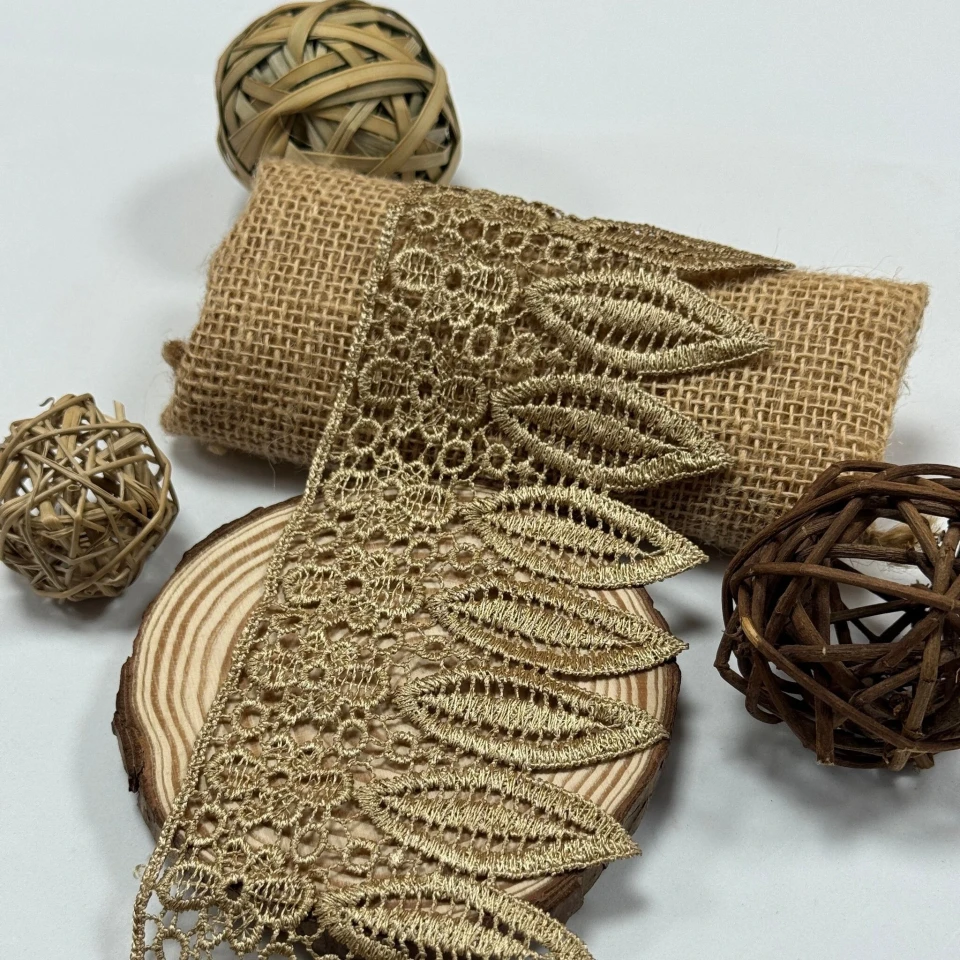 Мереживо поліестер 9090 8,5 см.(15 ярдів/13.5 м.), коричневий