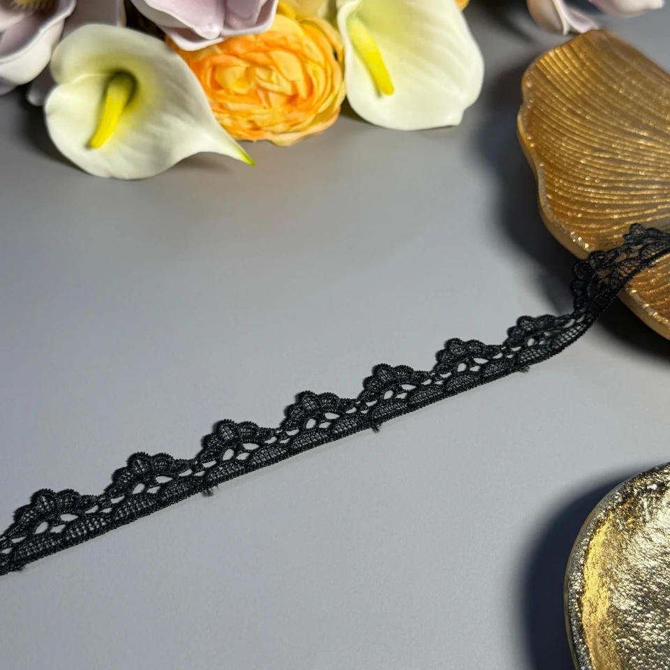 Мереживо поліестер ВВ104790 2 см.(30 ярдів/27.3 м.), чорний