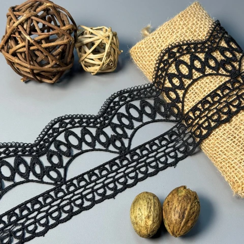 Мереживо поліестер 183 8 см.(18.5 метрів), чорний