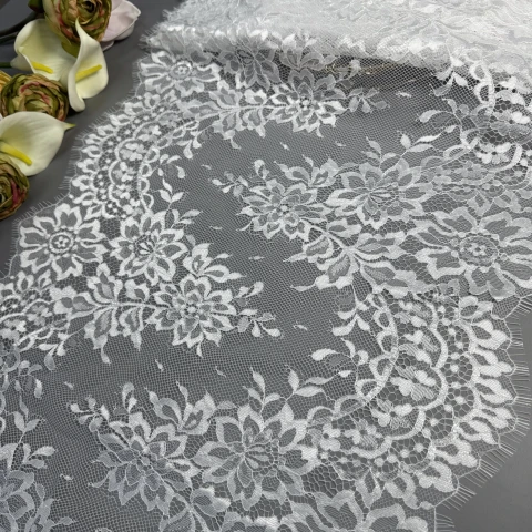 Мереживо французьке 60031 41 см. (10*3 м.), теплий білий