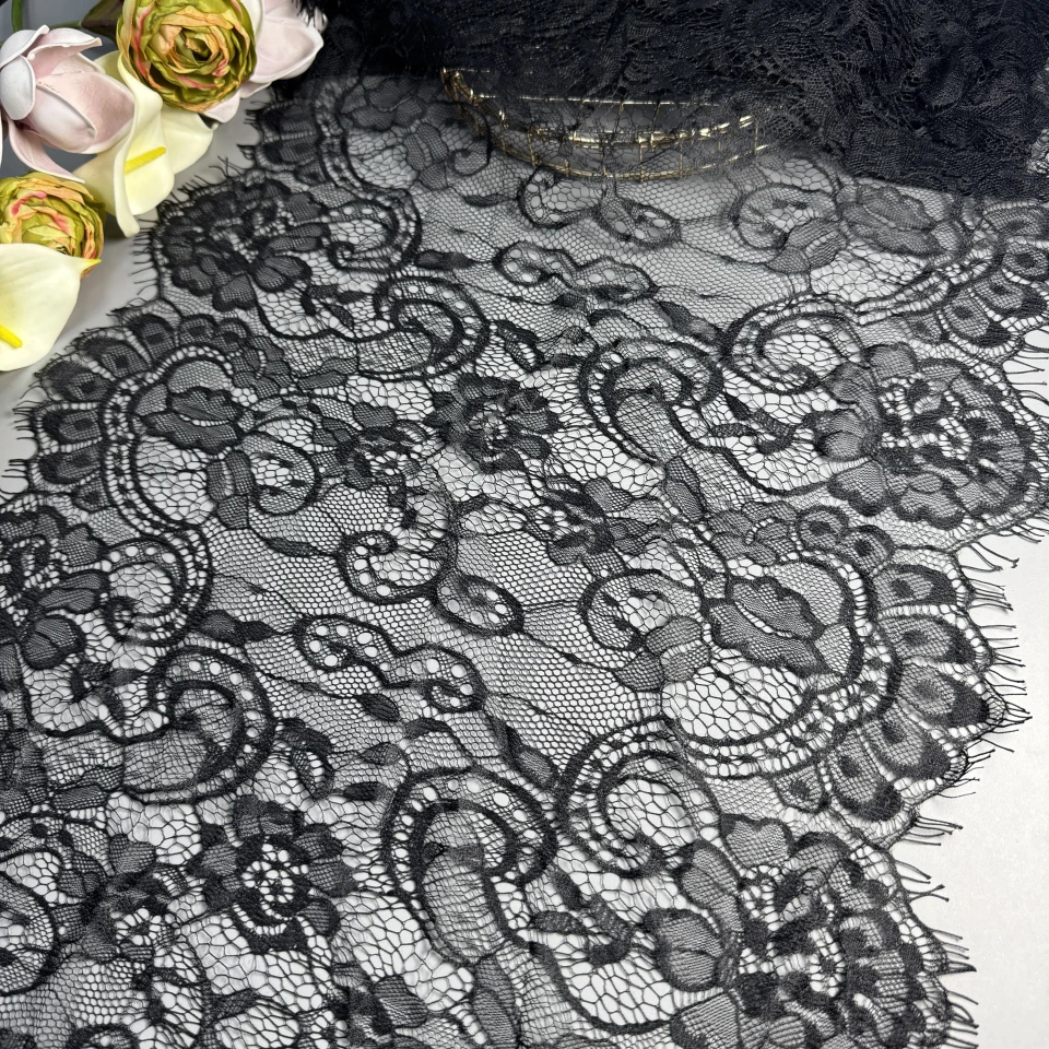 Мереживо французьке 60035 45 см. (10*3 м.), чорний