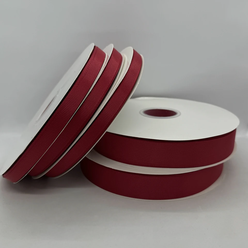 Лента репс 1 см (25*100 ярд/ 91 м.), 1033 вишневый