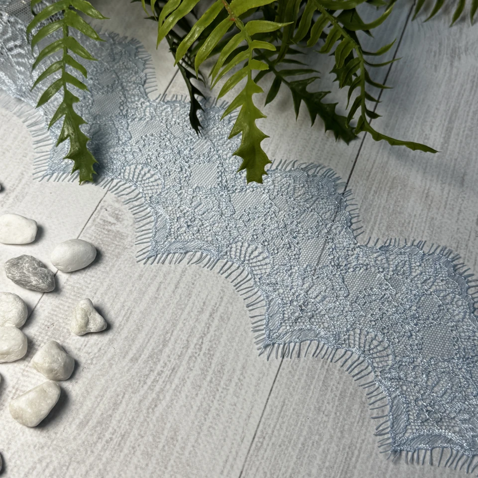 Мереживо французьке J73087 11 см. (10*3 м.), блакитний