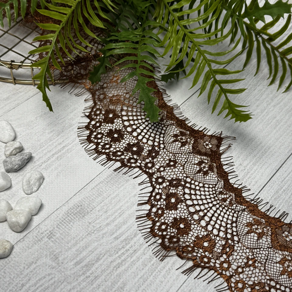 Кружево французское 928 см. (10*3) / 13,5 см, шоколад
