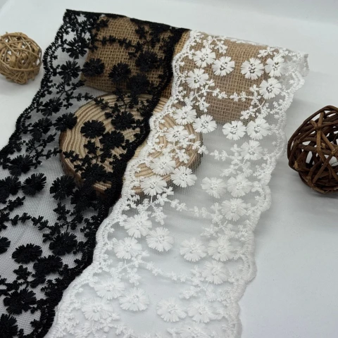 Мереживо органза 9026 11,5 см (30 ярдів/27 м.), чорний