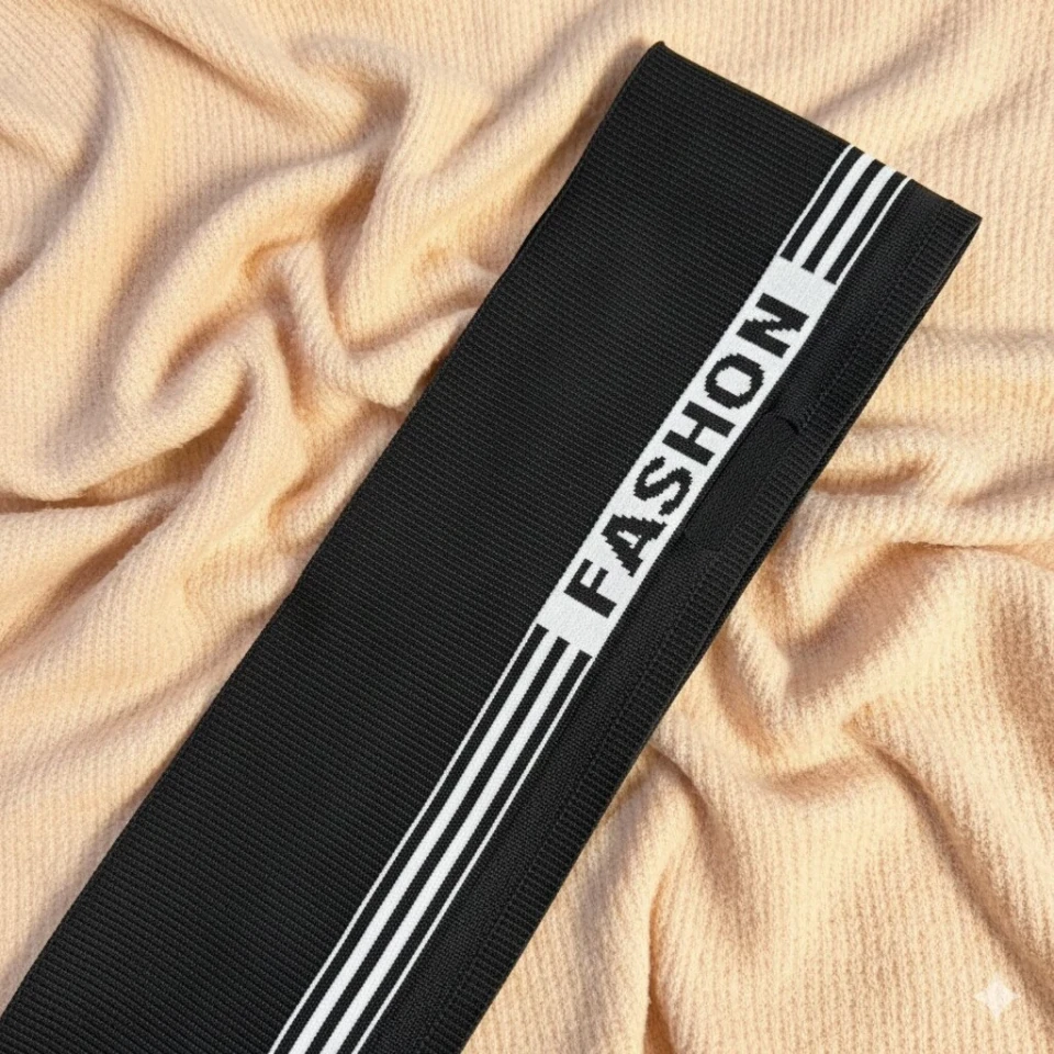 Пояс трикотажний довяз FASHON (14 см*90 см), чорний