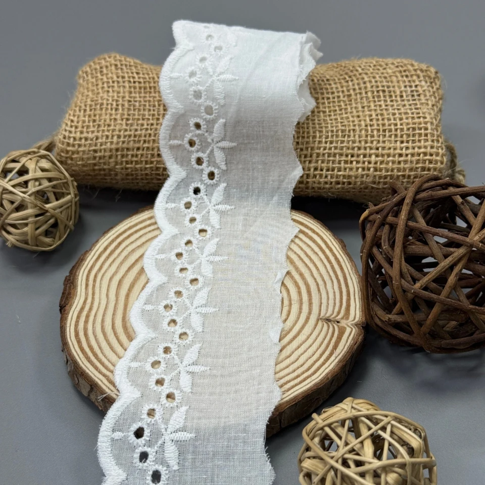 Мереживо прошва 7055 6 см.(30 ярдів/27,4 м.), Білий