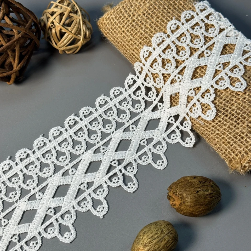 Мереживо поліестер 112 7,5 см.(20 метрів), молочний