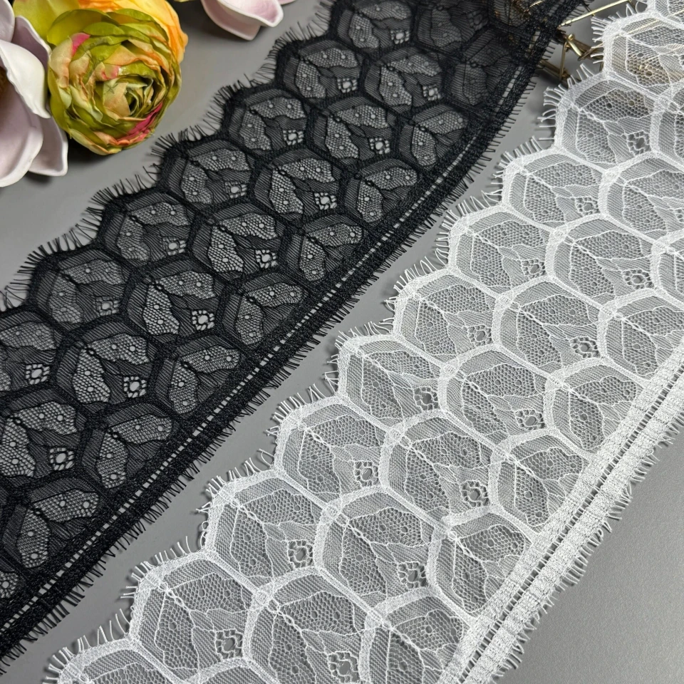 Мереживо французьке J73083 12 см. (10*3 м.), теплий білий