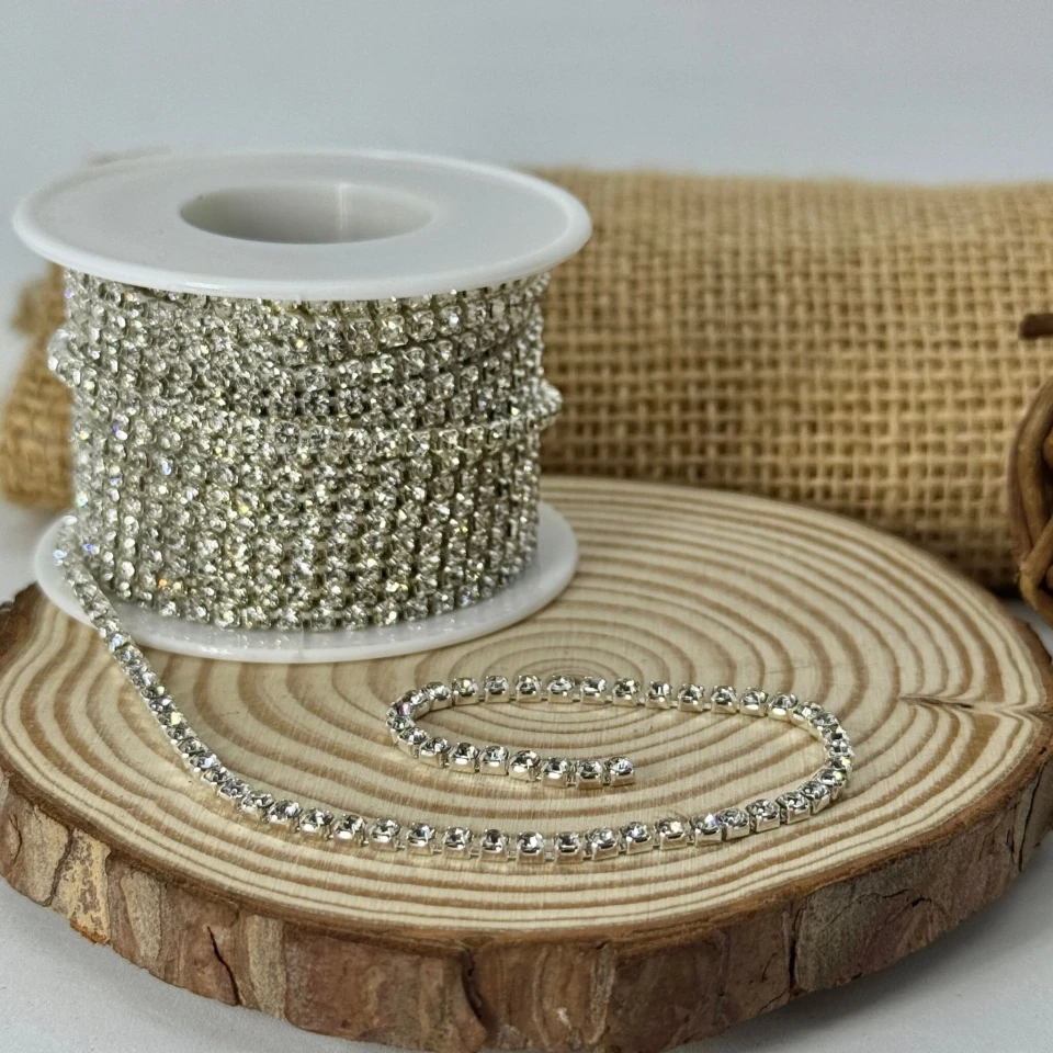 Цепі камні на бабінах ss 10 2.8 мм (10 ярдів/9,14 м.), срібло