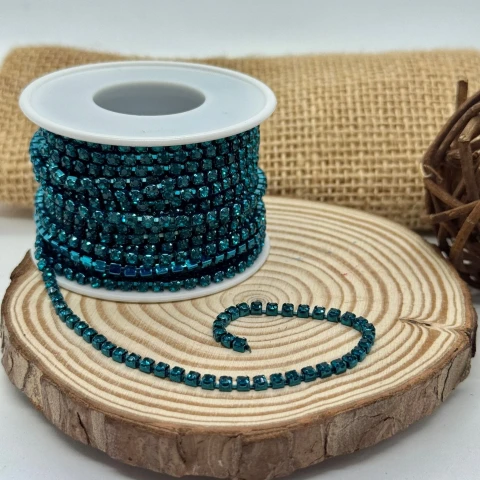 Цепі камні на бабінах ss 12 3 мм (10 ярдів), бірюза