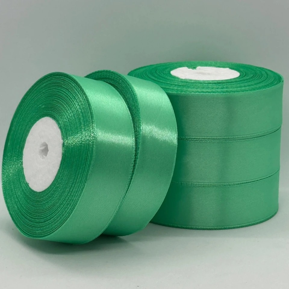 Стрічка атласна 2.5 см (5*36 ярдів), 116 пастельно-зелений