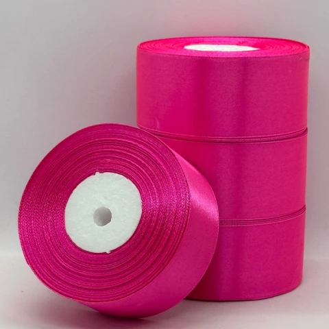 Стрічка атласна 4 см (5*36 ярдів) , 190 рожевий