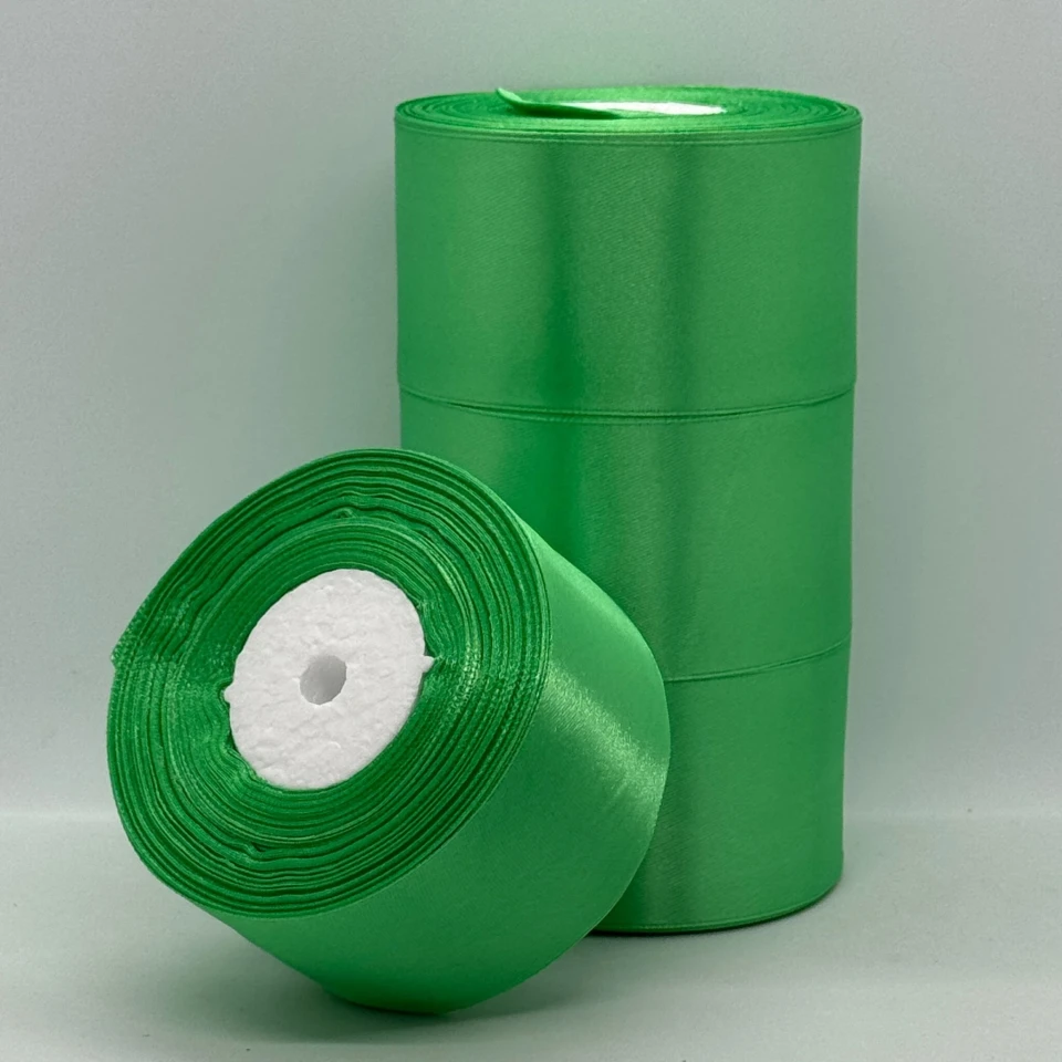 Стрічка атласна 5 см (4*36 ярдів), 75 малахіт