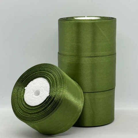 Стрічка атласна 5 см (4*36 ярдів), 112 горчичний