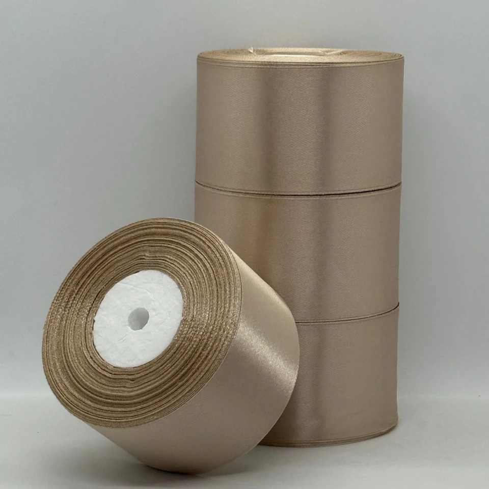 Стрічка атласна 5 см (4*36 ярдів), 173 темний бежевий