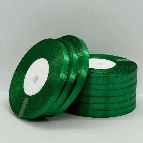 Стрічка атласна 0.6 см (10*36 ярдів), 127 зелений гай