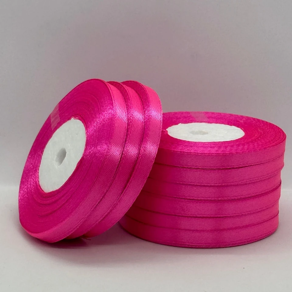 Стрічка атласна 0.6 см (10*36 ярдів), 190 рожевий