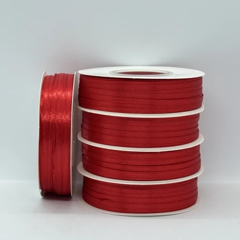 Стрічка атласна 0.3 см (5*100 ярдів), 163 гранатовий