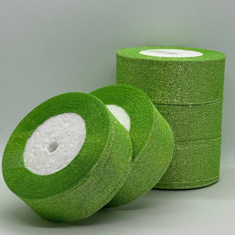 Тасьма парчева 4 см (5*25 ярдів/ 22,75 м.), 159 зелений + срібло