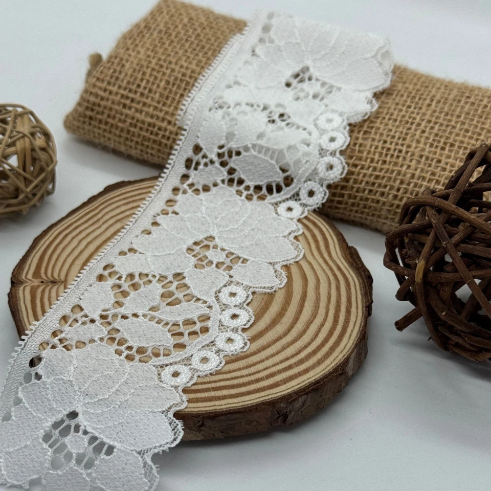 Мереживо стрейч 86066 (221 ярдів), білий