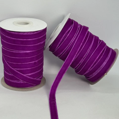 Лента бархат 1 см (25 ярдов/22,75 м.), 15 сиреневый