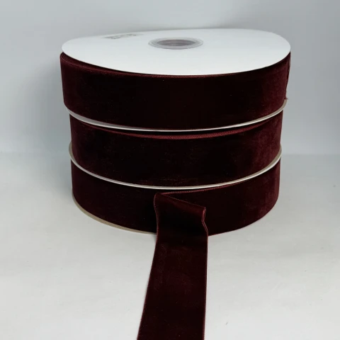 Стрічка оксамит 3.8 см (25 ярдів/22,75 м.), 44 гранатовий