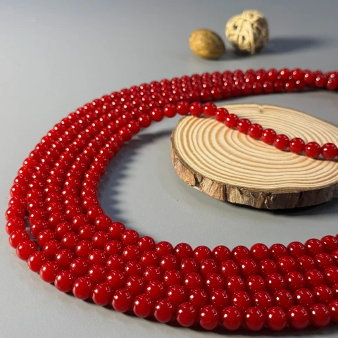 Жемчуг на нити 10 мм 1 кг, красный