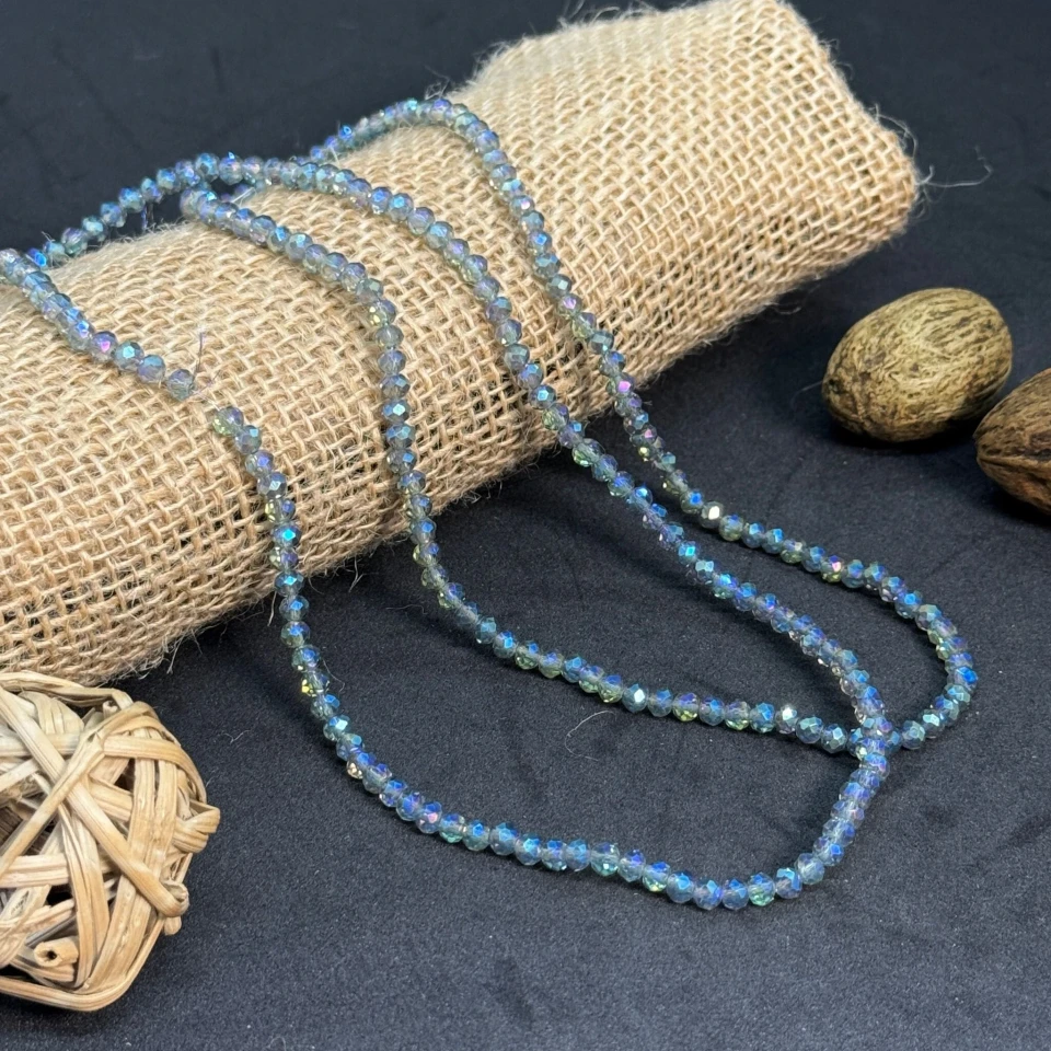 Хрусталь на нитці 4 мм (10*113 шт.), М098 сіро блакитний